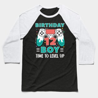 12th Birthday Boy Gamer Funny B-day Gift For Boys kids toddlers Baseball T-Shirt